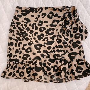 leopard wrap skirt